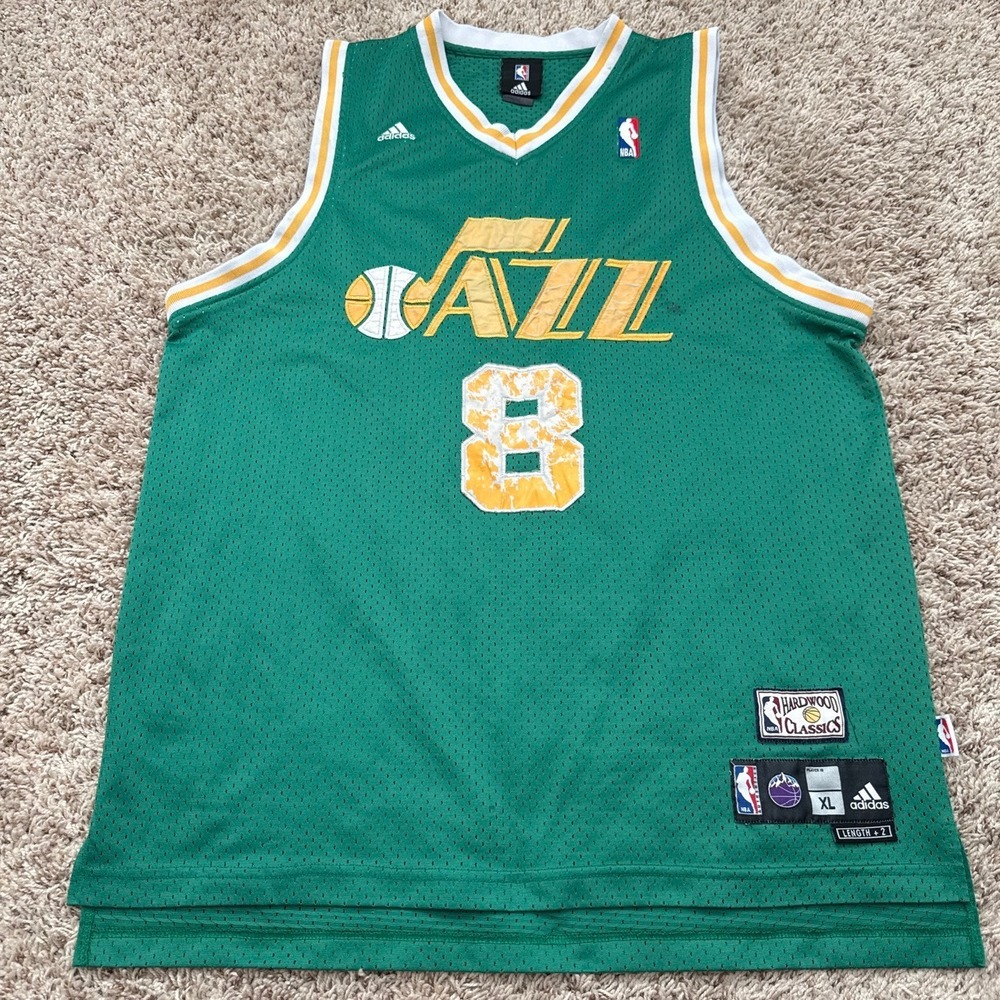 Adidas Utah Jazz Deron Williams 8 Hardwood Classics Jersey Green Mens XL NBA